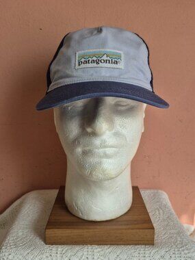 Patagonia Trucker Hat Two Tone Logo SnapBack Mesh Cap Blue